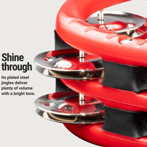 Meinl Percussion Traditional Synthetic Handheld Tambourine Musical Instrument For Recording Or Live — Not Made In China — Double Row Jingles, 2-Year Warranty (Tmt1-R) #TOP2