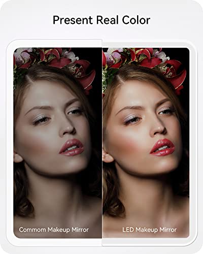 Poplizz Travel Mirror With Light, Makeup Mirror With Lights, Folding Travel Size Makeup Mirror, Travel Must Haves For Women, Portable Led Mirror With Rechargeable Lights For Makeup Desk (White) #TOP5