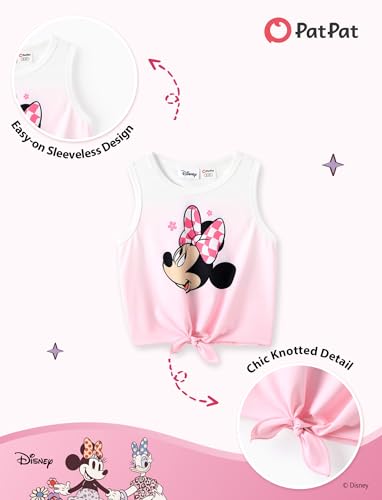 Image of Disney Stitch丨 Frozen丨 Minnie Mouse丨Princess丨Winnie Tank Top+Dolphin Shorts Girls Outfits Workout Athletic Set Summer