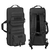 DSLEAF ガンケース リュック 2丁収納 28インチ/70cm対応 ダブルライフルケース ダブルロック可能なジッパー付き ライフルバッグ ガンリュック 大容量