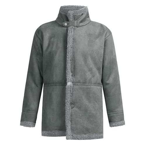 Man Fleece Lined Wool Jacket Windbreaker Coats for Man Long Sleeve Warm Fuzzy Plain Fall Winter Jacket 2025 Y2K4