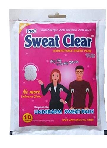 Vinbila A J Sweat Clear 5 Layers Protection Underarm Sweat Soft Stay Confident Longer Arm Pads For Unisex Leak Proof Sweat Pads One Size Fits All (10 Pads = 1 Pack) (White, 10 Pads)