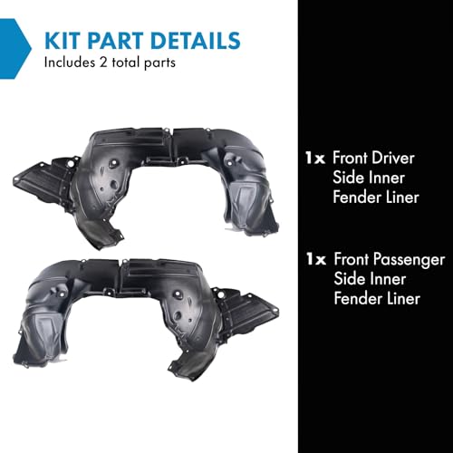 Image of TRQ Front Inner Fender Liner Set Compatible with 2017-2019 Nissan Sentra NI1248162 NI1249162