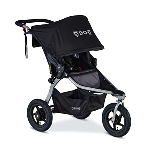 BOB Gear Rambler Jogging Stroller | Smooth Ride Suspension + Easy Fold + XL Canopy Coverage, Black [New Logo]
