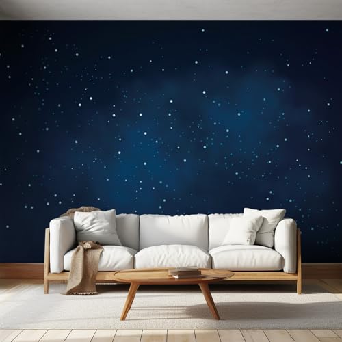 Photo Wallpaper Blue Starry Night Sky, Wall Mural Stars Creative Space, Decor Poster Picture Design Murals Wall Art, for Living Room Bedroom 150cmx105cm