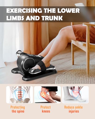 Image of Yagud Under Desk Machine, Electric Elliptical Leg Exerciser for Senior, 13 Adjustable Speeds Quiet and Portable Seated Pedal Exerciser for Training with Remote Control