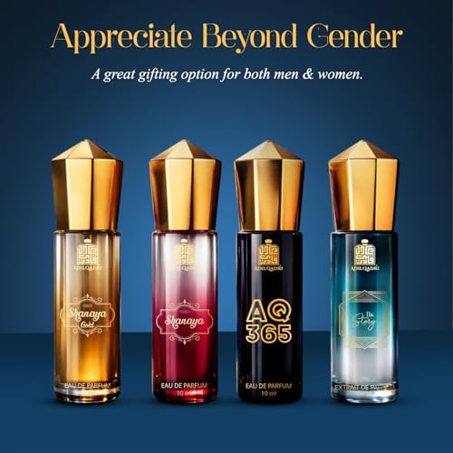 Image of Adilqadri Perfume Gift Set for Men & Women (Pack of 4 x 10ml | 40ml Total) | Long Lasting EDP Fragrance Combo for Men | Woody, Musky, Floral, Sweet, Spicy & Amber Notes | Travel Size Luxury Perfume Gift Set