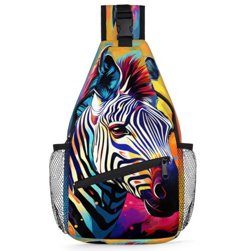 Cute Zebra Crossbody Sling Backpack Sling Bag