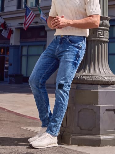 Image of The Indian Garage Co Men Regular Fit Solid Mid-Rise Stretchable Jeans