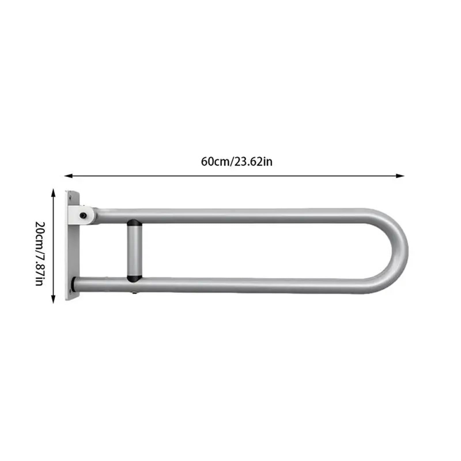 Barra abatible para baño y aseo Barras for discapacitados for baño Barra de agarre aleación aluminio resistente Riel soporte abatible en forma U for personas(C)
