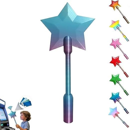 Credit Card Wand, 3D Printed Wand Taps To Pay, Star Magic Wands Contactless Payment Card Holder, Contactless Payment Cards Holder for Kids Teens Adults Cosplay Magicians Performers (Blue Purple)