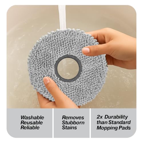 Image of Replacement Mop Pads Compatible with DEEBOT X1 Omni, X1 Turbo, T20 Omni,T10 Omni, X2 Omni T30S, N30 Omni & M12 Pro+ Robot Vacuums | Washable Microfiber Cleaning Pads | 2 Pcs