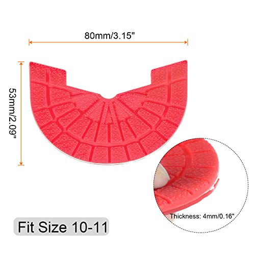 Image of HARFINGTON 2pair Shoe Sole Protector for Sneakers Size 10-11 Non Slip Pad Heel Plates Repair for Men and Women, Red