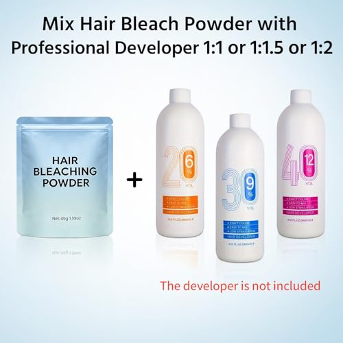 JUANCHI Hair Bleach Powder, Professional Lightening Bleach for Hair, Strong & Gentle Bleach Kit, Lift Up to 8 Levels (45g/1.59oz) — view 5