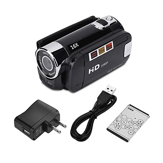 Socobeta Camcorder Full HD Vintage, Video Camera Digital Video Camera for Business Travel(Black, U.S. Regulations)