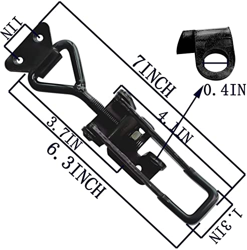 EYSOLD 6 Pack 550Lbs Holding Capacity Metal Adjustable Toggle Clamp,Heavy Duty 4002 Style Toggle Latch Clamp Quick Release Hand Tool for Door,Boxes and Cases,Black Draw Latch
