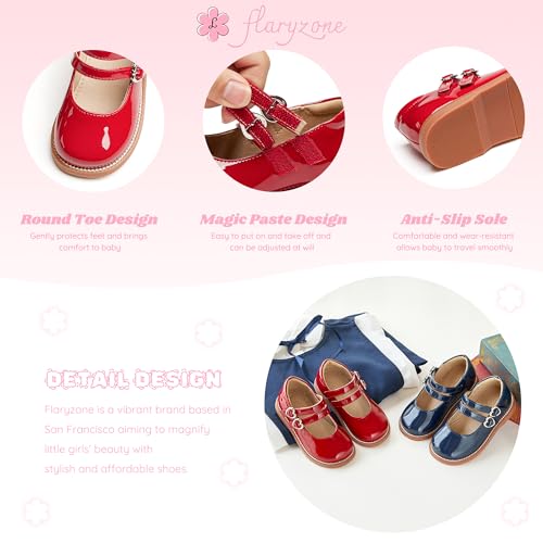 Image of Flaryzone Toddler Little Girl Mary Jane School Uniform Oxfords Flat Dress Shoes