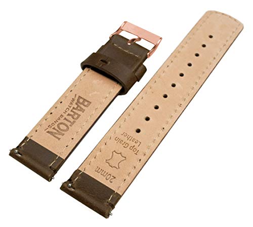 Image of BARTON WATCH BANDS - Top Grain Leather Watch Bands Compatible with Apple Watch Models - 1, 2, 3, 4, 5, 6, 7, 8, 9, 10, SE, Ultra & Ultra 2