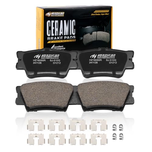 Image of Ceramic Rear Brake Pads Set Compatible with Toyota Avalon /Camry /Matrix /RAV4; 2009-2010 Pontiac Vibe(GT;AWD);2013-2018 Lexus ES300h /2007-2018 ES350 /2010-2012 HS250h (D1212)