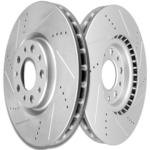 Image of SCITOO Front Brake Rotors 2x Drilled & Slotted Brakes Rotor:68082120AA