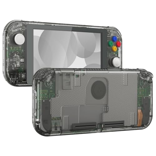 Image of eXtremeRate Crystal Clear Black DIY Replacement Shell for Nintendo Switch Lite, NSL Handheld Controller Housing w /Screen Protector, Custom Case Cover for Nintendo Switch Lite [Controller NOT Included]