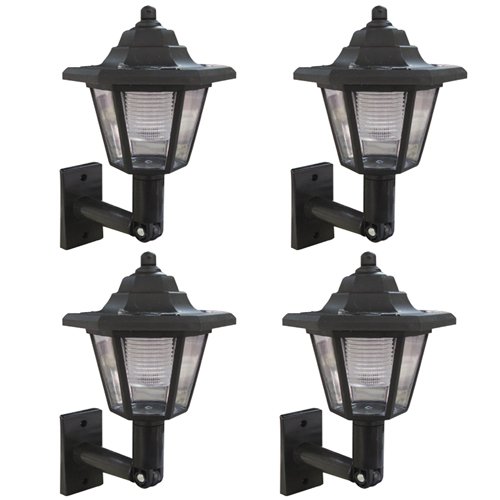 4 x LED vanz shop energía SOLAR farola de pared luces lámpara de SUN negro soporte de jardín al aire libre