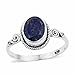 925 Sterling Silver Oval Lapis Lazuli Oxidized Statement Ring for Women Handmade Jewelry Gift Size 8 Cttw 2
