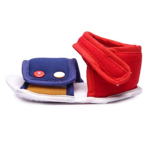 Image of Unisex Baby Boys & Girls, Infant Sandal for Newborn First Walking Baby Sandal (6-9 Months) RED