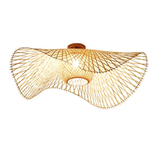 Lampe de plafond tissées main en bambou pour un séjour élégant