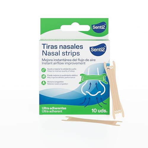 Senti2 Tiras Nasales antironquidos, respirar mejor, deporte, congestión, ultra adherente   10 uds