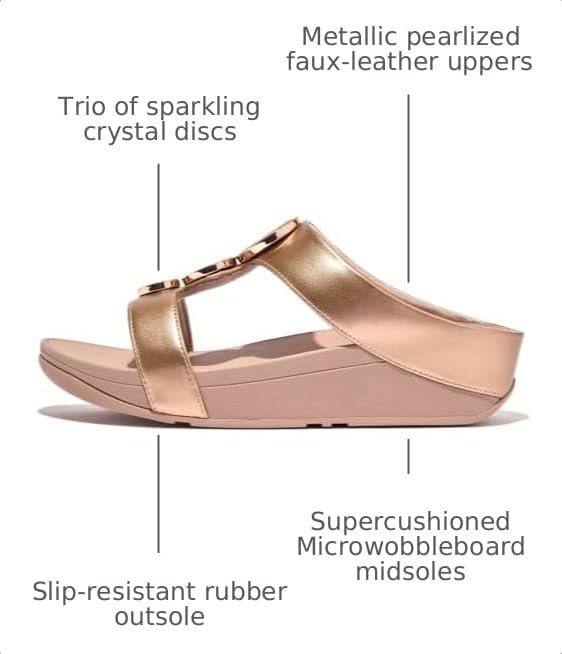 Image of FitFlop Halo Bead-Circle Metallic Toe-Post Sandals
