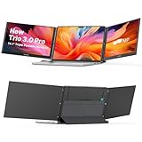 New Mobile Pixels Trio 3 Pro Triple Portable Monitor, 14.1" QHD 1400P Monitor with Built-in Kickstand, Expand to Triple Screens with USB-C, 65W Pass-Through Charging, Compatible with Mac & Windows