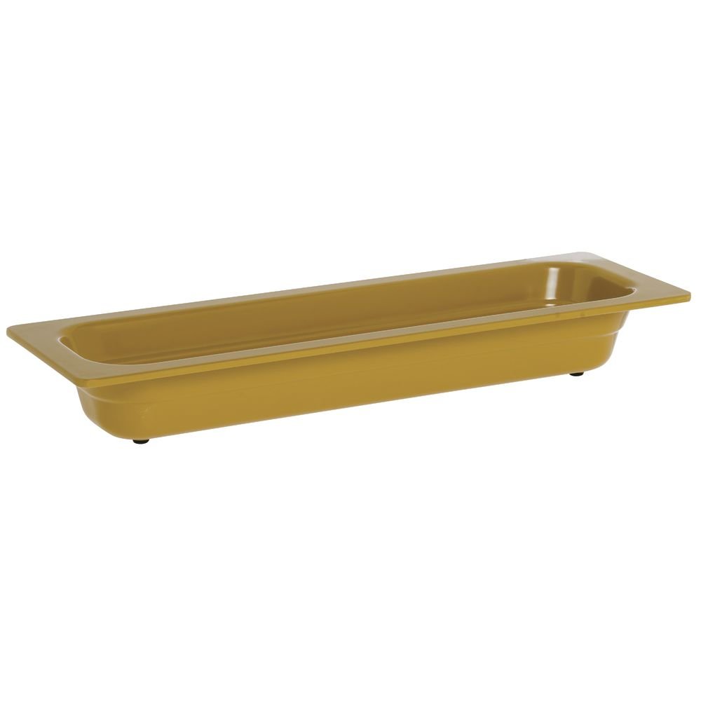 Serving Bowl Display Bowl 1/2 Size Long Mustard Yellow Melamine - 21 1/2 L x 6 1/2 W x 2 1/2 H by HUBERT – Plastic, Mustard Yellow, Model H0026-MUSTARD