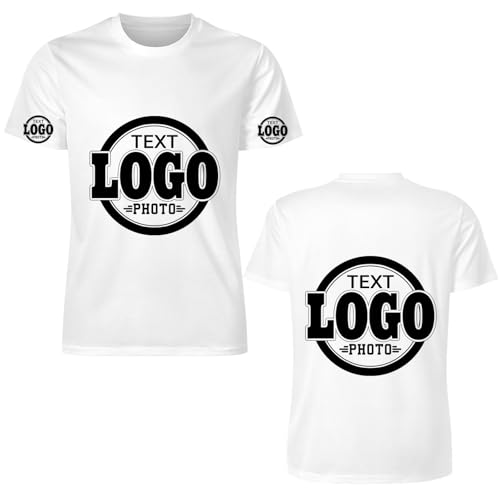 Custom T Shirts for Men with Your Text Photo Logo Personalized T Shirts Custom Shirt Design Your Own Custom Tee Shirt S White