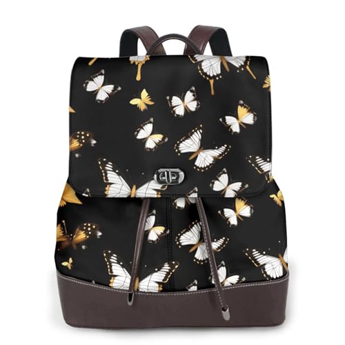Sac à dos de travail pour femme en cuir noir et sac de voyage chic quotidien