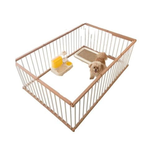 SearEase ペット サークル 犬 ケージ 小型犬 大型犬 サークル 猫兼用 自由組み合わせ ペットフェンス 簡単設置 連結可能 室内ケージ 持ち運びできる (高さ50cm,【ナチュラル】10個)