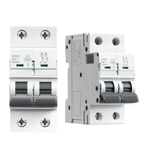 Disjoncteur magnétothermique MCB 2 pôles 32V GYM9 type AC sur rail Din