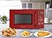 Farberware FMO11WEIRD 1.1 Cu. Ft. 1000-Watt Compact Microwave Oven, Red – Stylish Countertop Microwave with Child-Lock, Reheat Function, Express Cook, and Kitchen Timer