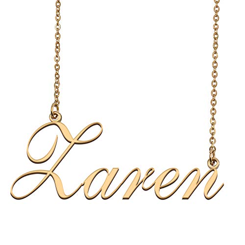 HUAN XUN Custom Personalized Name Necklace in Golden Silver for Women Zaren
