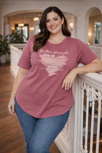 Image of In Love Women's Graphic Printed Cotton Plus Size Longline T-Shirt | Cotton fabric - soft longline T-shirt with easy plus-size fit