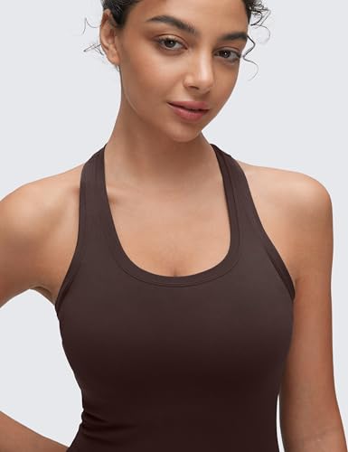 Image of CRZ YOGA Butterluxe Racerback Tank Waist Length | Yoga, Extremely Soft, Tight Fit, Scoop Neck, Sleeveless Tops for Women