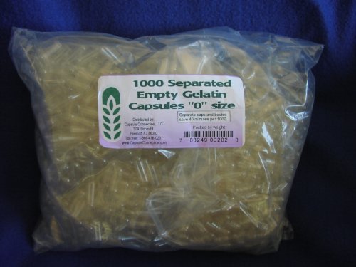 Capsule Connection Separated Empty Gelatin Capsules, "0" Size (1000)