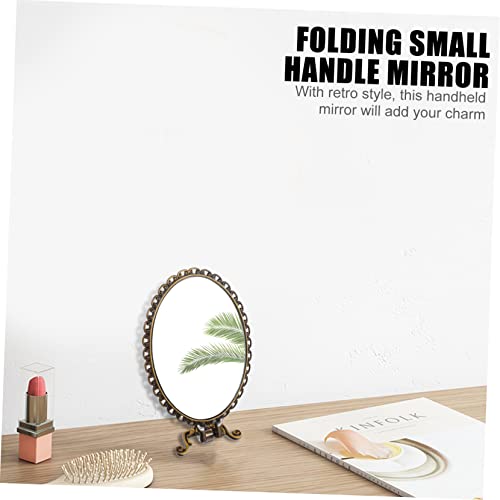 Miroir de maquillage portable rétro pliable pour éviter les retouches manquées - 4