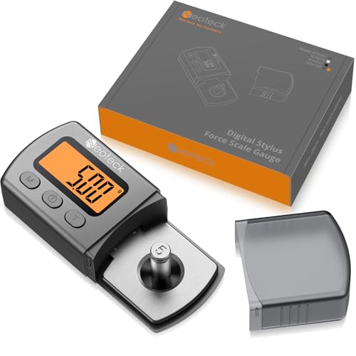 Neoteck Digitale Tonarmwaage Turntable Stylus Force Scale Gauge Tester Prüfvorrichtung der Kraft vom Plattenspieler 0,01g Orange LCD Hintergrundbeleuchtung für Tonarm des Plattenspielers (Silbergrau)