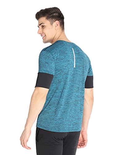 Image of CHKOKKO Men's Round Neck Half Sleeves Regular Dry Fit Gym Sports T-Shirt Sea Green L