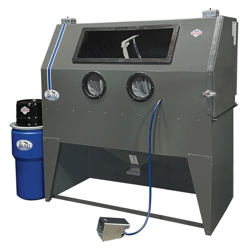 Skat Blast TP Tools USA 2858FP Abrasive Sandblast Sandblasting Cabinet with HEPA Vacuum, 58'W x 28'D x 28'H Work Area, Made in USA