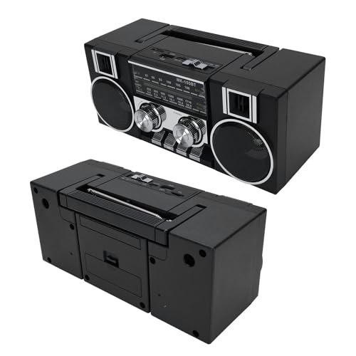 Image of Yoidesu Radios Portable AM FM SW, 4 in 1 Vintage Radio Bluetooth Speaker with Dual 5W Drivers, 1200mAh Battery 8 Hours of Battery Life, Gifts for Seniors Elderly (Black)