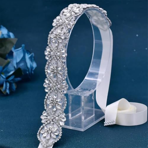 Silver Rhinestone Belt, Women's Formal Accessory, Applique Bridal Wedding Belt2