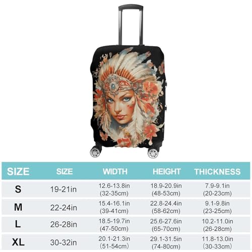 Indians Women Butterflies Luggage Covers Suitcase Protector Case Fits 19-32 Inch XL2