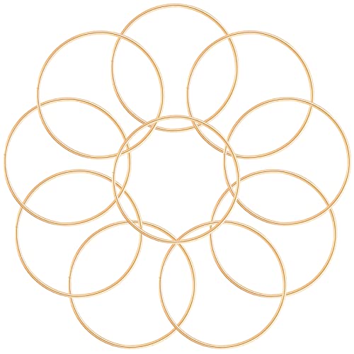 Toyvian 10piezas Aros De Metal Para Atrapasueños Anillos De Macramé Dorado De Accesorios De Metal Para Manualidades Y Atrapasuenos Decorativos